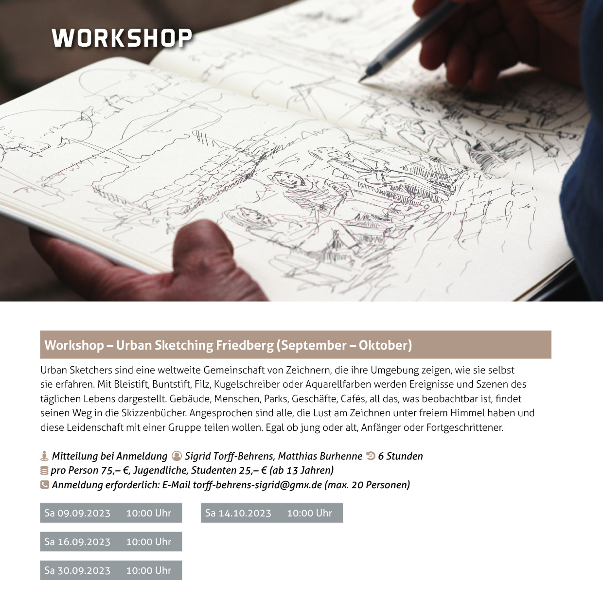 Workshop | Urban Sketching September bis Oktober